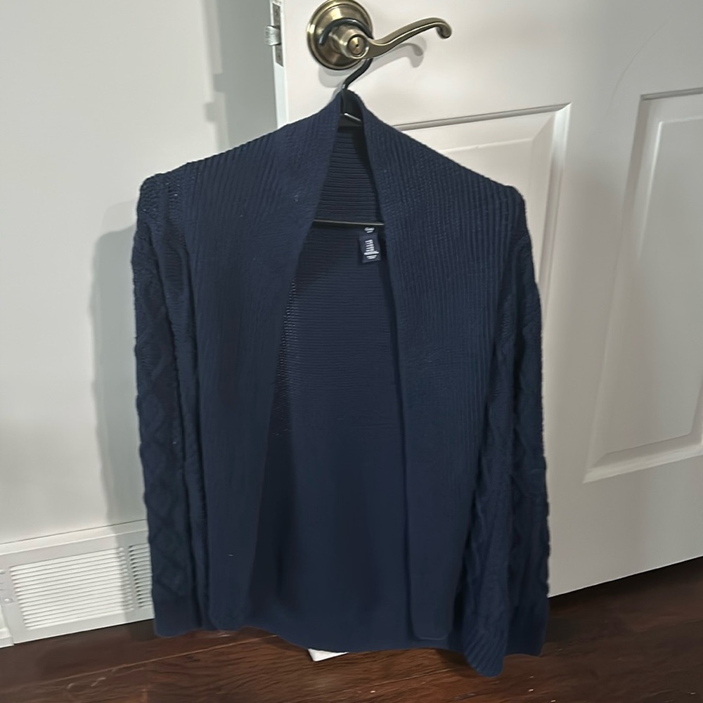 Gap Navy Blue Cable Knit Open Wrap Cardigan - Size XS - Excellent Condition